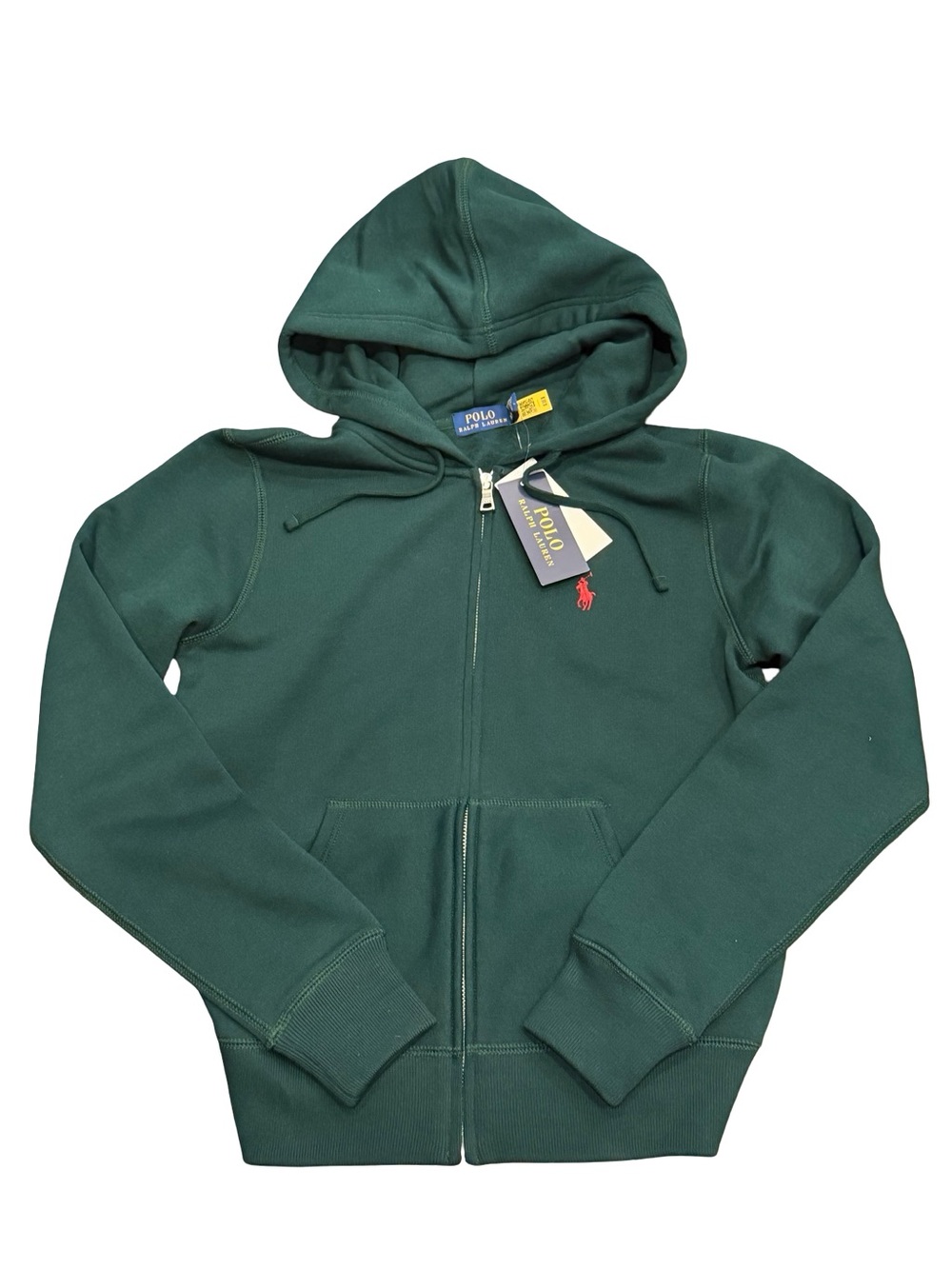 Polo Ralph Lauren Fleece Full Zip Hoodie Green XS NWT